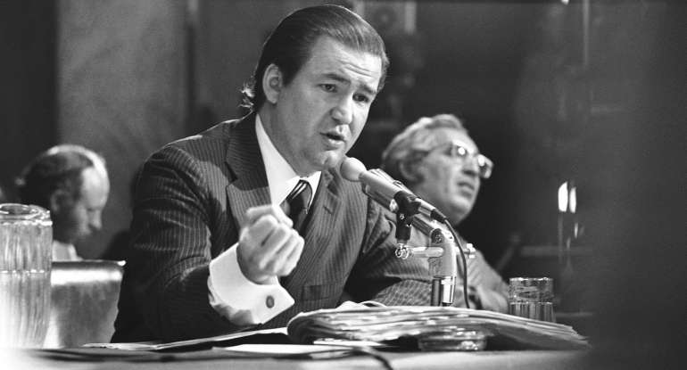 Patrick Buchanan testifies at watergate hearing