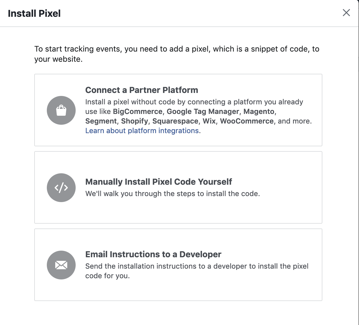 Steps of installing a pixel