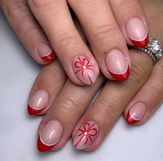 Elegance Red Butter Cream nails
