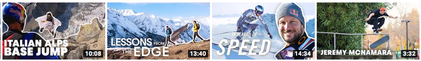 A screenshot of well titled thumbnails on YouTube. 