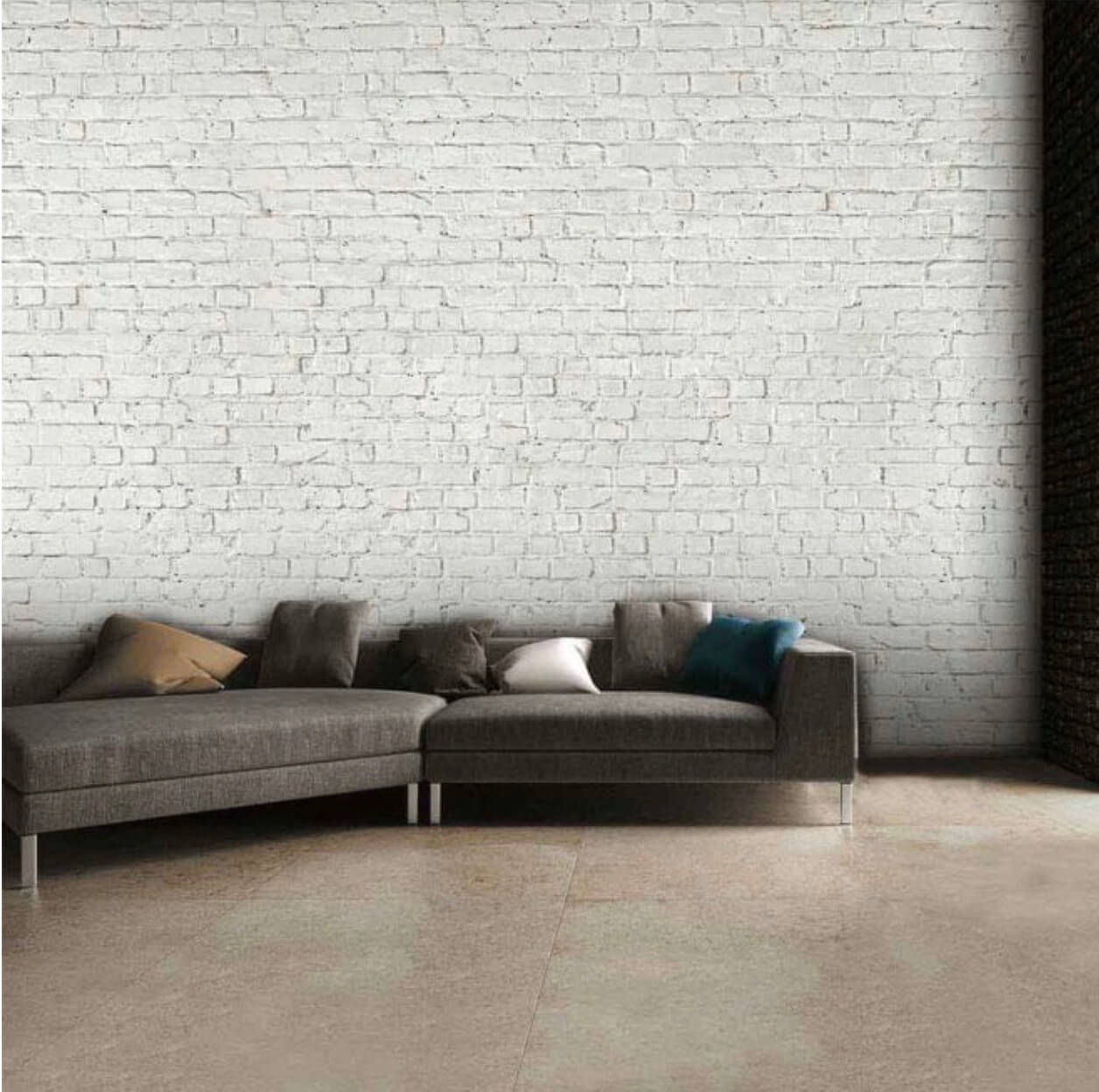 white loft brick wallpaper
