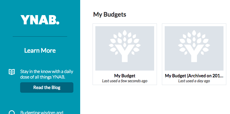 YNAB Fresh Start (Archived Budget)