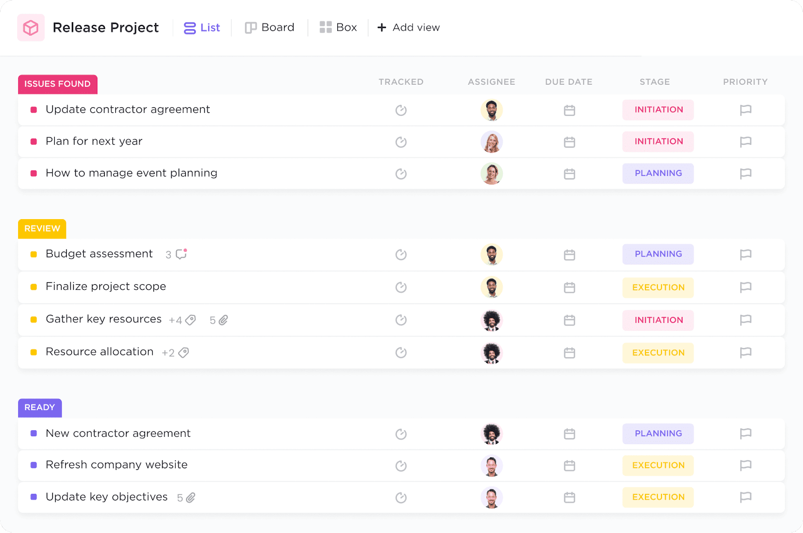 clickup release project
