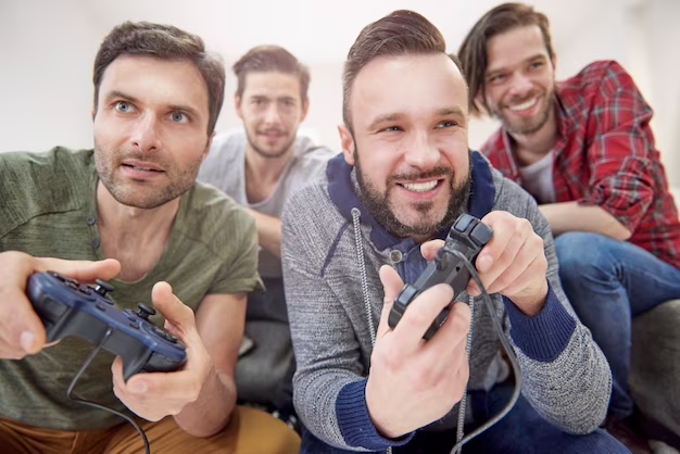 Group of gamers competing in a tournament
