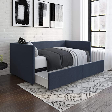 Day bed with storage for compact guest rooms