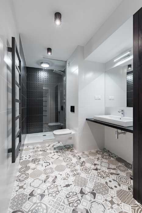 white square tile bathroom