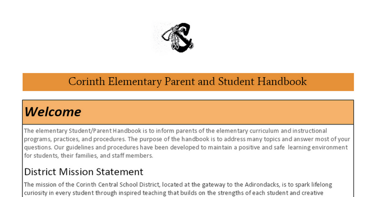 2020-2021 Elementary Parent Handbook 