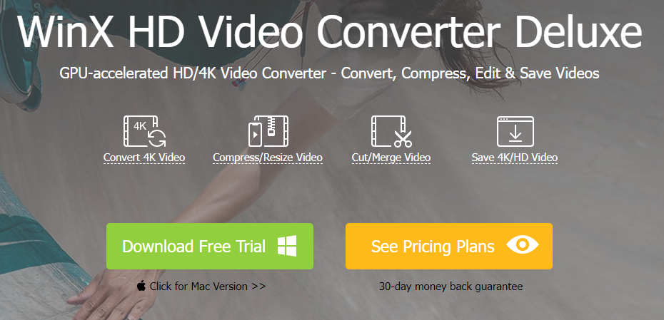 WinX HD Video Converter Deluxe to convert YouTube videos to MP3 or MP4 files
