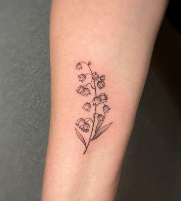 Fully Bloomed Lily Of The Valley Tattoo