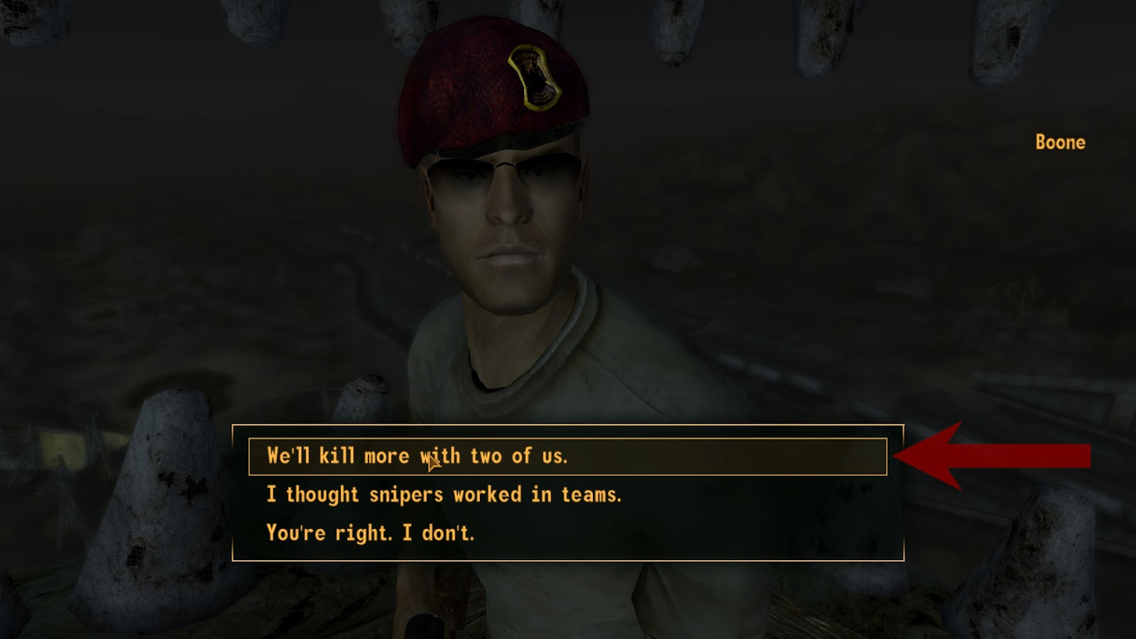 “We’ll kill more with two of us.” | Fallout: New Vegas