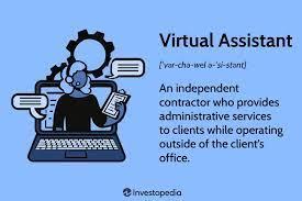 Infographic with the definition of a virtual assistant