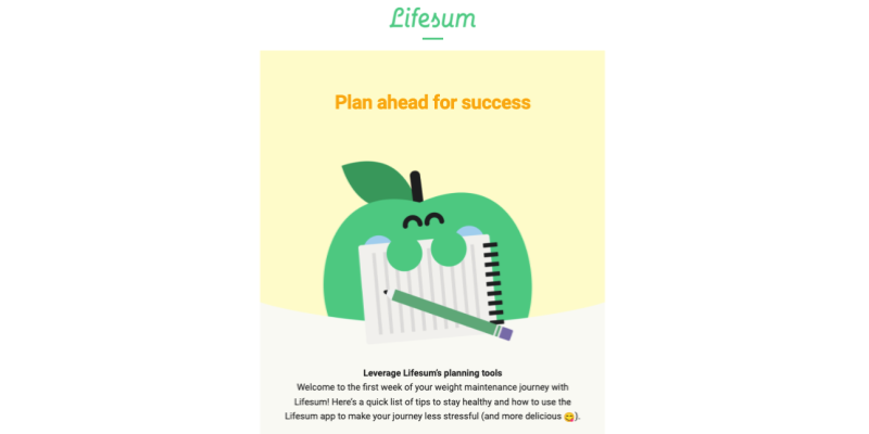 Lifesum email example