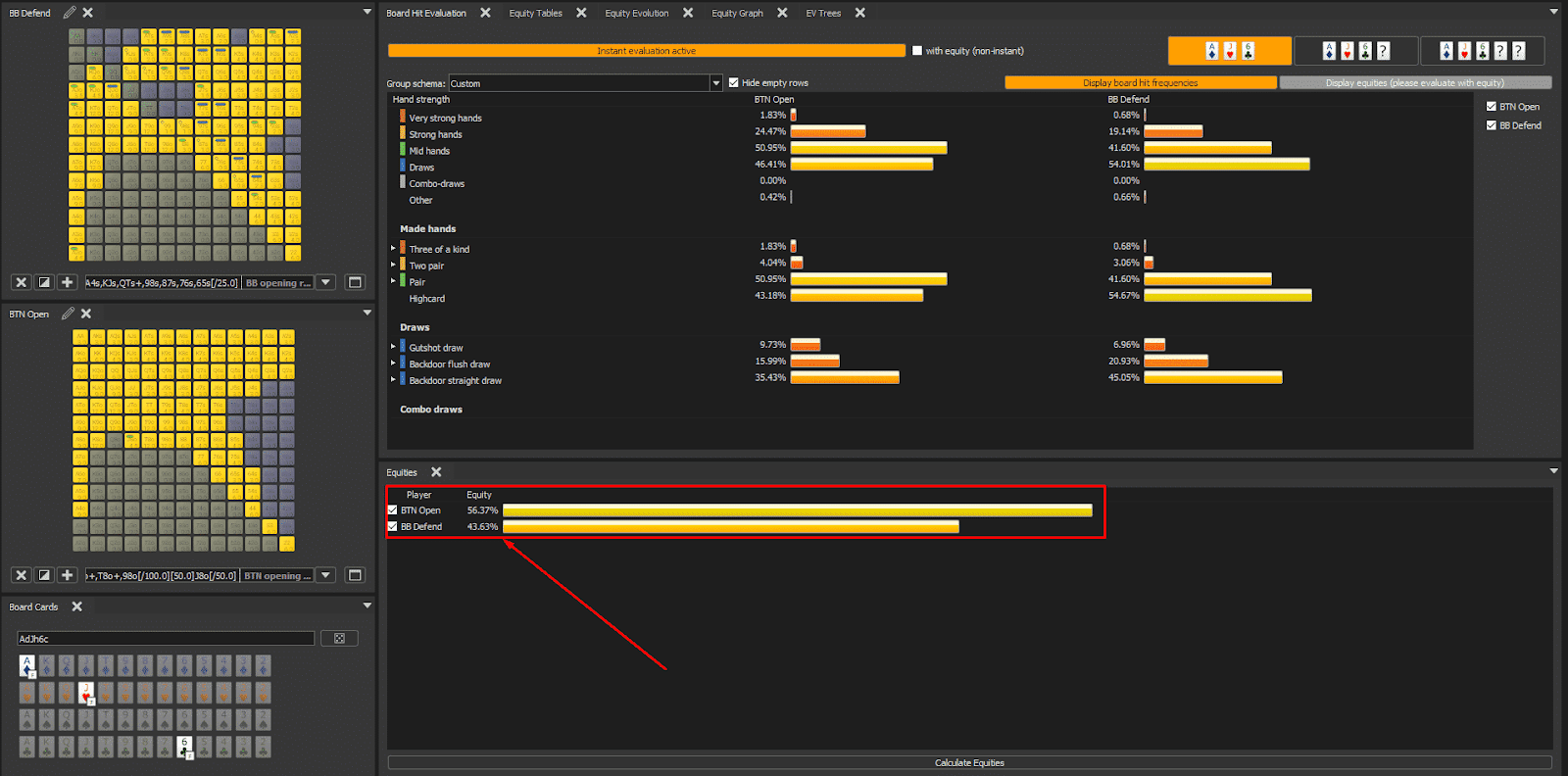 poker ranger range advantage calculation