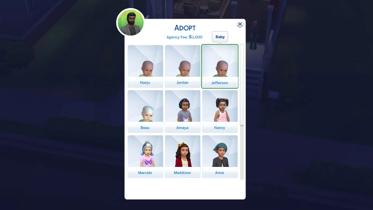 adopt a baby in sims 4