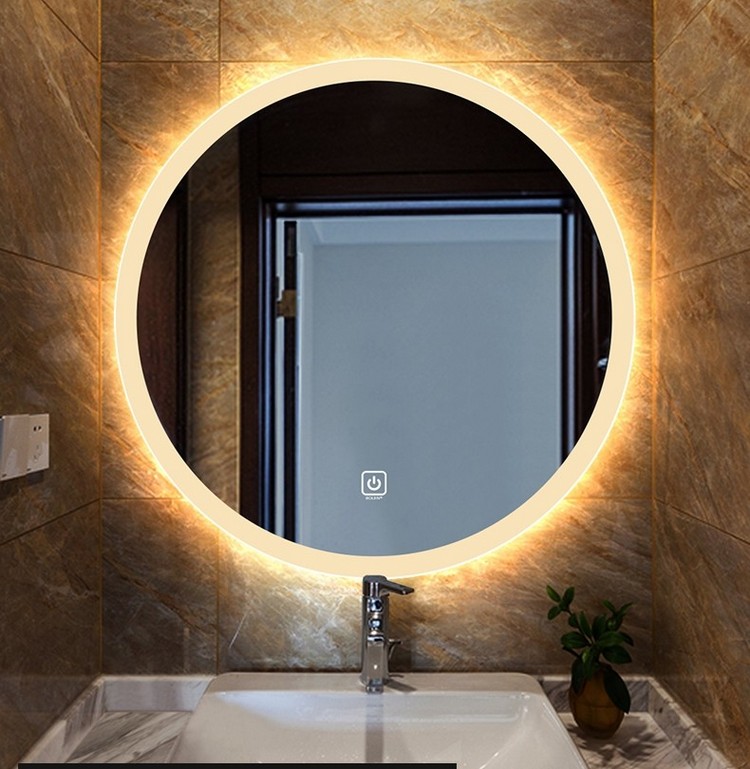 Gương treo tường hình tròn có thể kết hợp đèn led để tạo sự sang trọng cho không gian