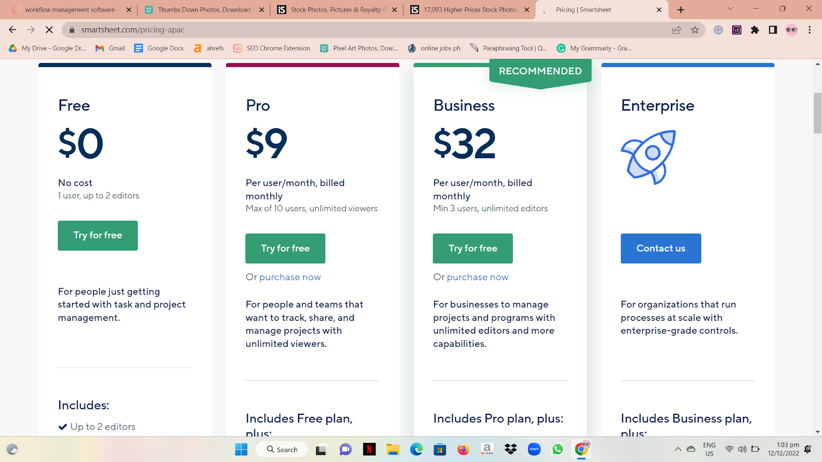 Pricing And Options For Smartsheet