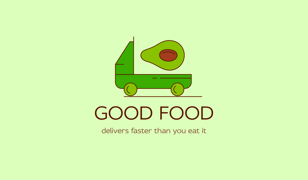 Camion verde Logo biologico di avocado