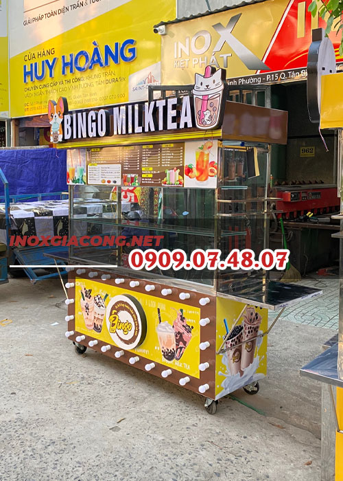 Xe bán trà sữa 1M6 tại INOX GIA CÔNG 