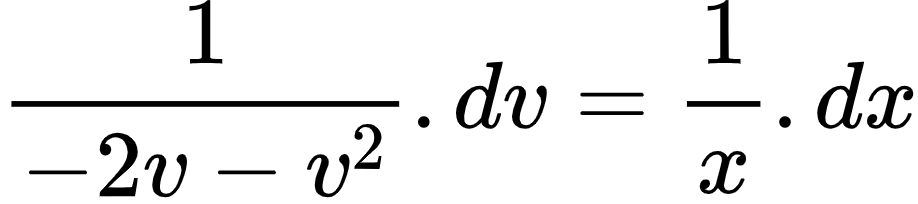 {"code":"\\begin{align*}\n{\\frac{1}{-2v-v^{2}}.dv}&={\\frac{1}{x}.dx}\t\n\\end{align*}","font":{"family":"Arial","size":10,"color":"#000000"},"id":"21-0-0-0-0","type":"align*","ts":1604231035981,"cs":"iMbz29cPsw7+Ffu3IWH8WA==","size":{"width":152,"height":33}}