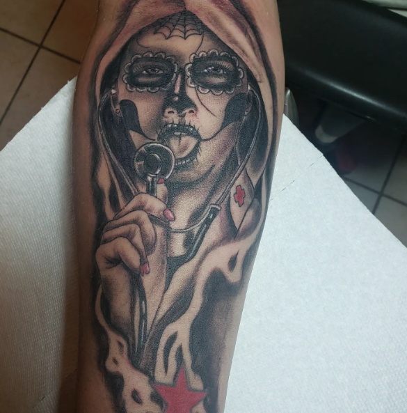 Evil Small Nurse Tattoo
