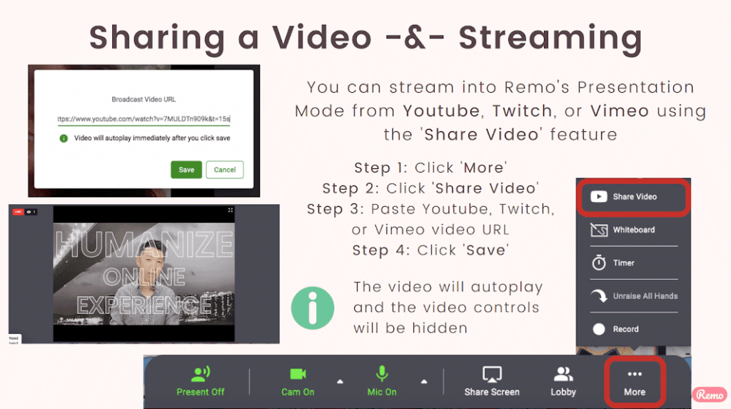 Het delen van video is een cruciale stap om virtuele presentaties onder de knie te krijgen