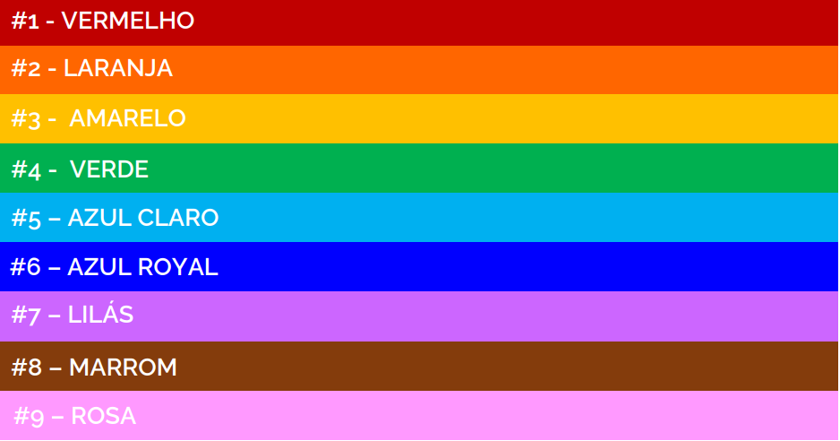 Tabela de cores segundo a Numerologia da Virada da Aparecida Liberato