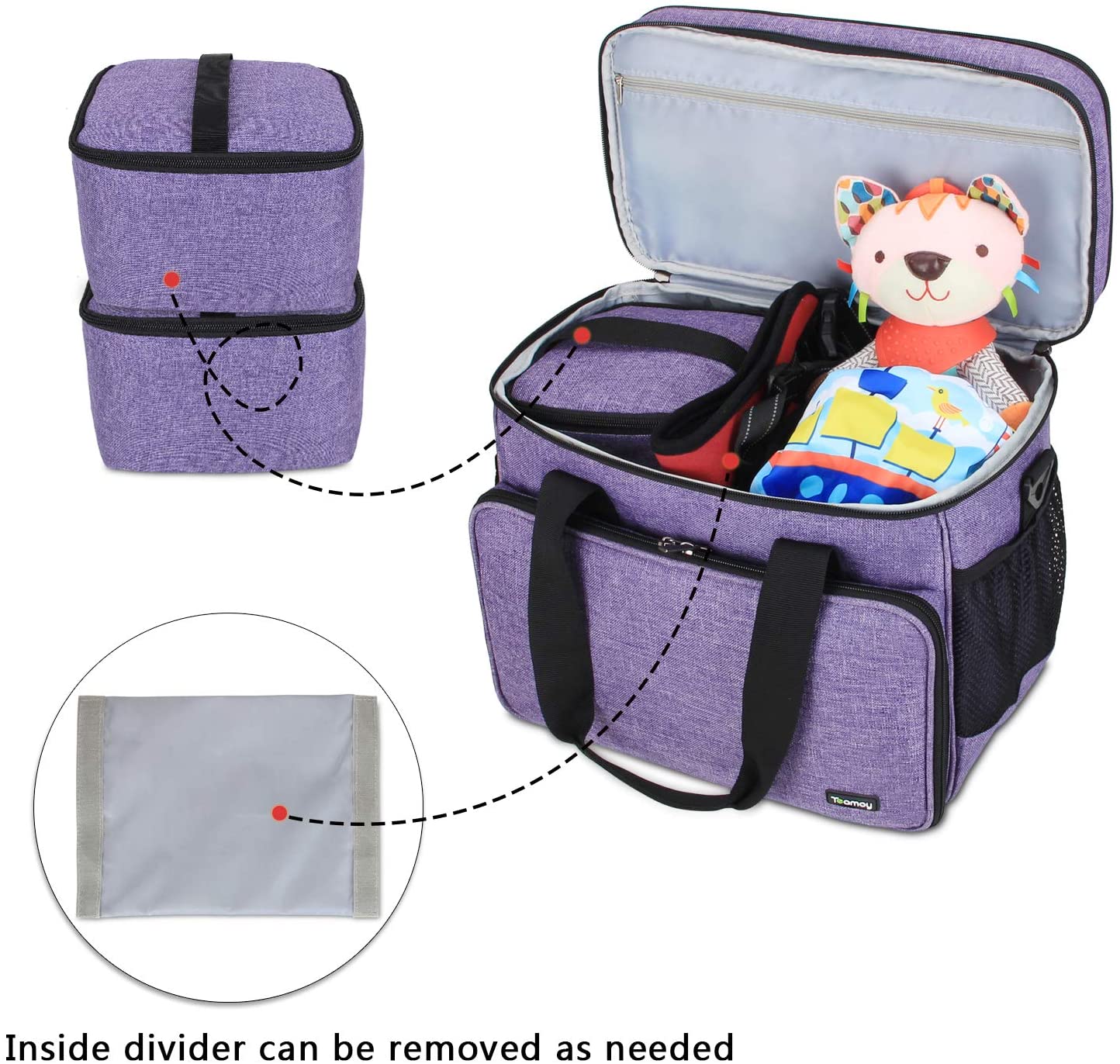 Teamoy Double Layer Dog Travel Bag