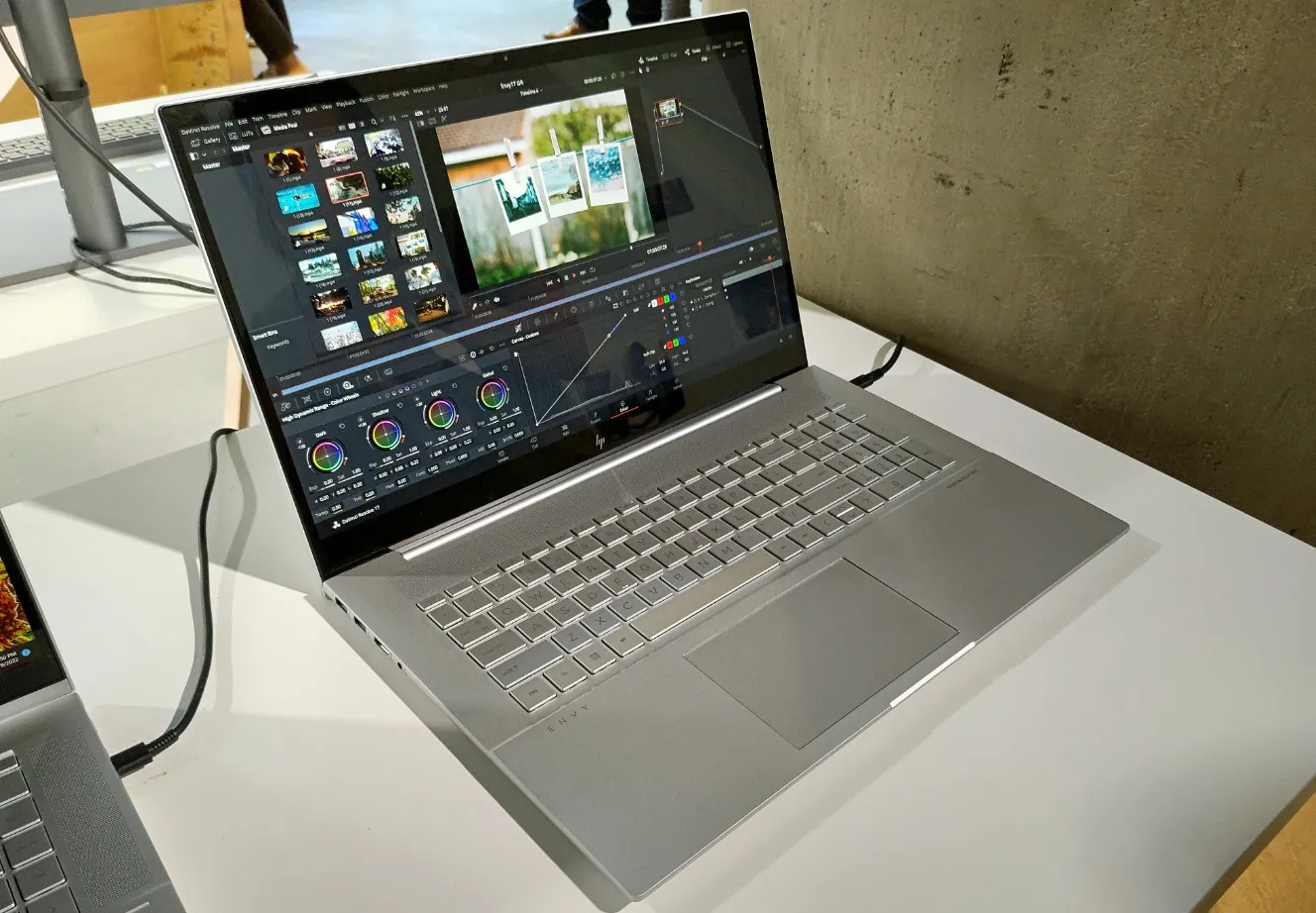 This image shows the HP Envy 16 on the table.