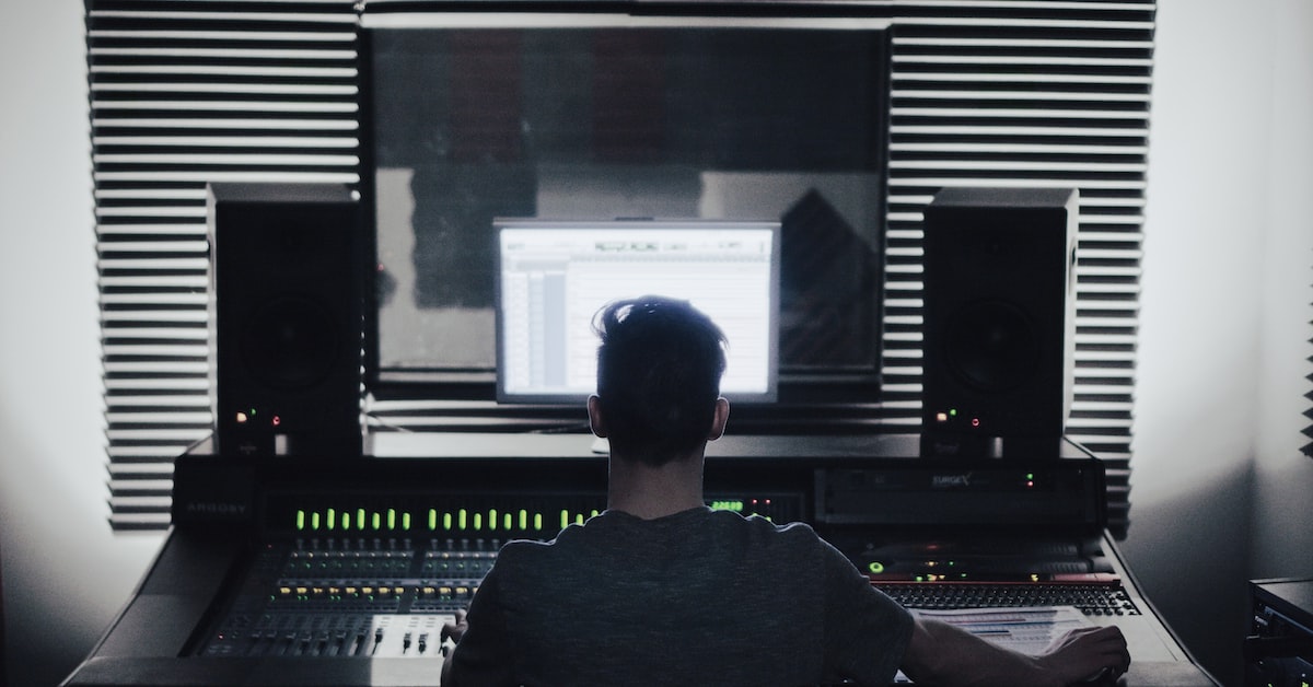 Man working in the recording room