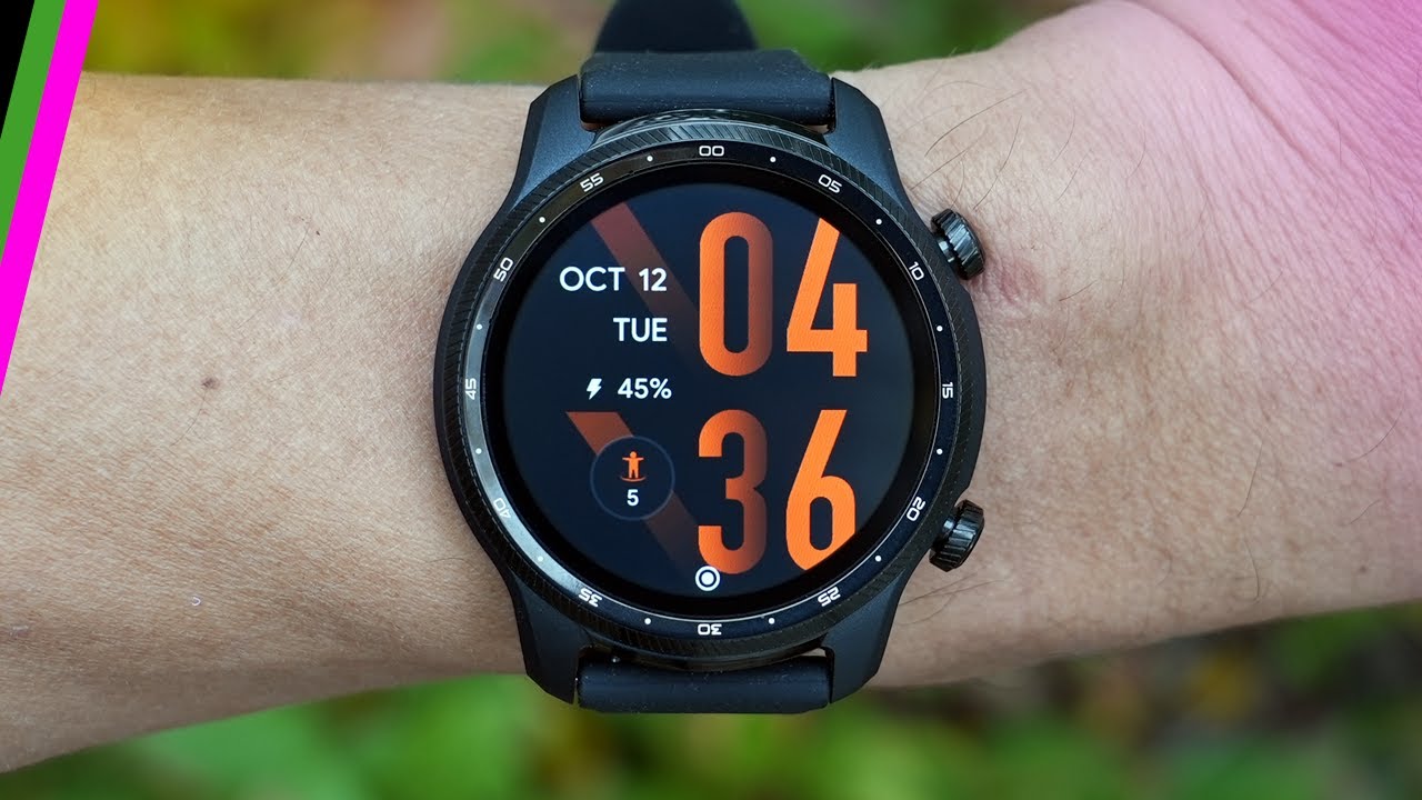 This image shows the TicWatch Pro 3 Ultra in the hands of man.