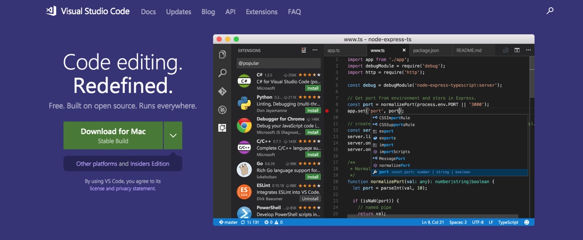 Código do Visual Studio
