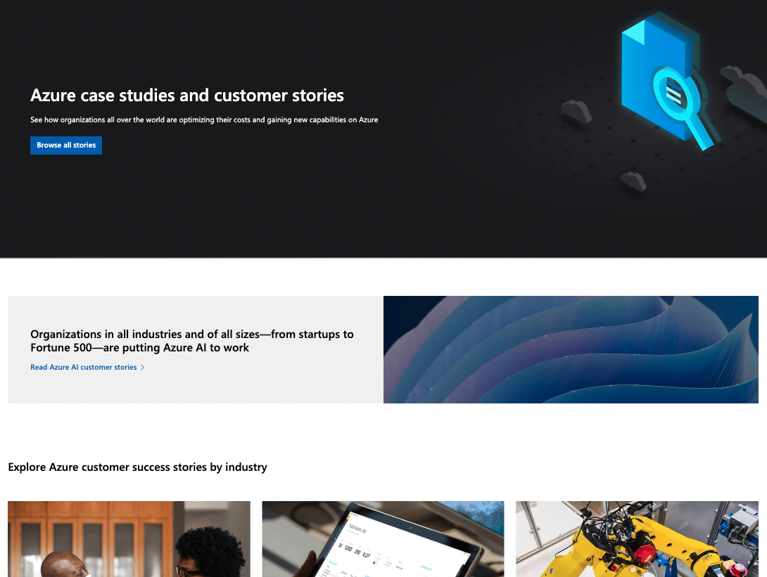 Microsoft Azure's customer stories