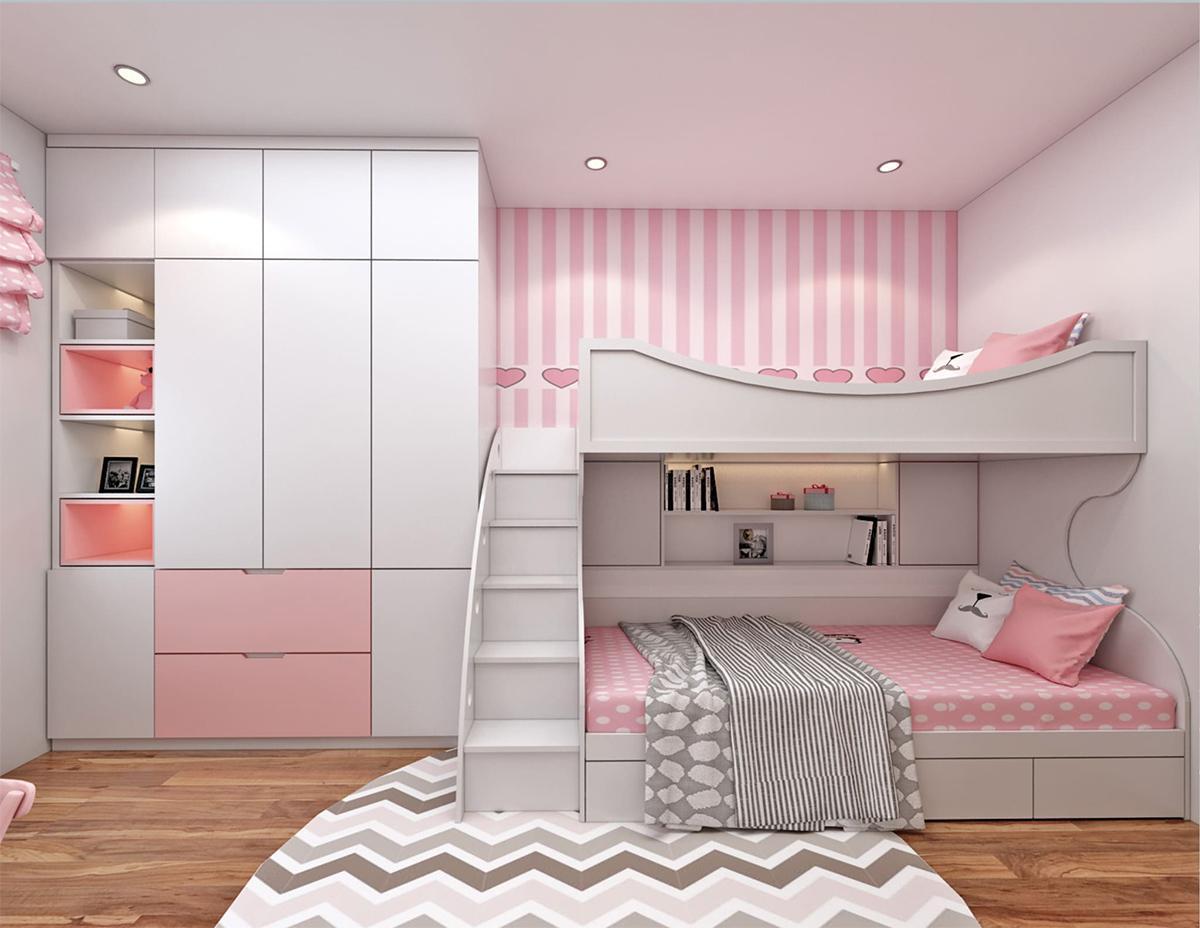 Top 10 mẫu thiết kế phòng ngủ cho 2 bé gái dễ thương