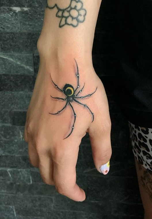 Marbled Cellar Spider Tattoo