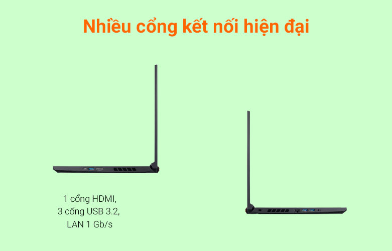 Máy tính xách tay/ Laptop Acer Nitro 5 Eagle AN515-57-720A (i7-11800H) (Đen) | Nhiều cổng kết nối hiện đại