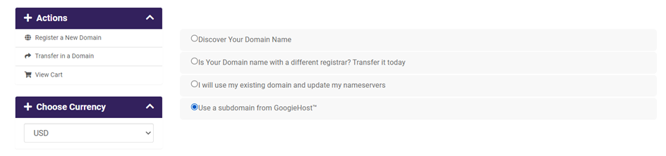 GoogieHost Free Domains