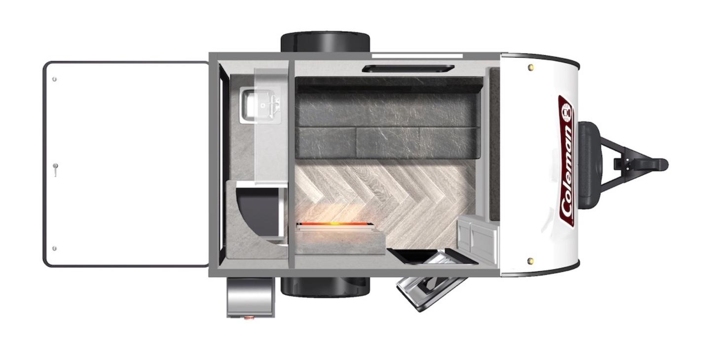 Floor plan for the Coleman Rubicon 1200RK travel trailer