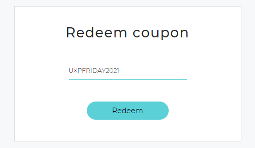 Redeem coupon at UXPressia