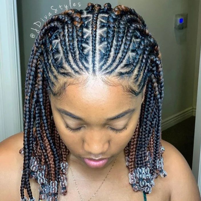 35. Mixed-Coloured Tribal Braids 
