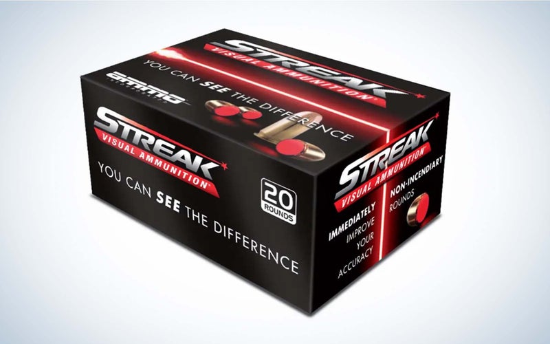   Streak Visual Ammunition 380 ACP 90 Grain Jacketed Hollow Point – Red