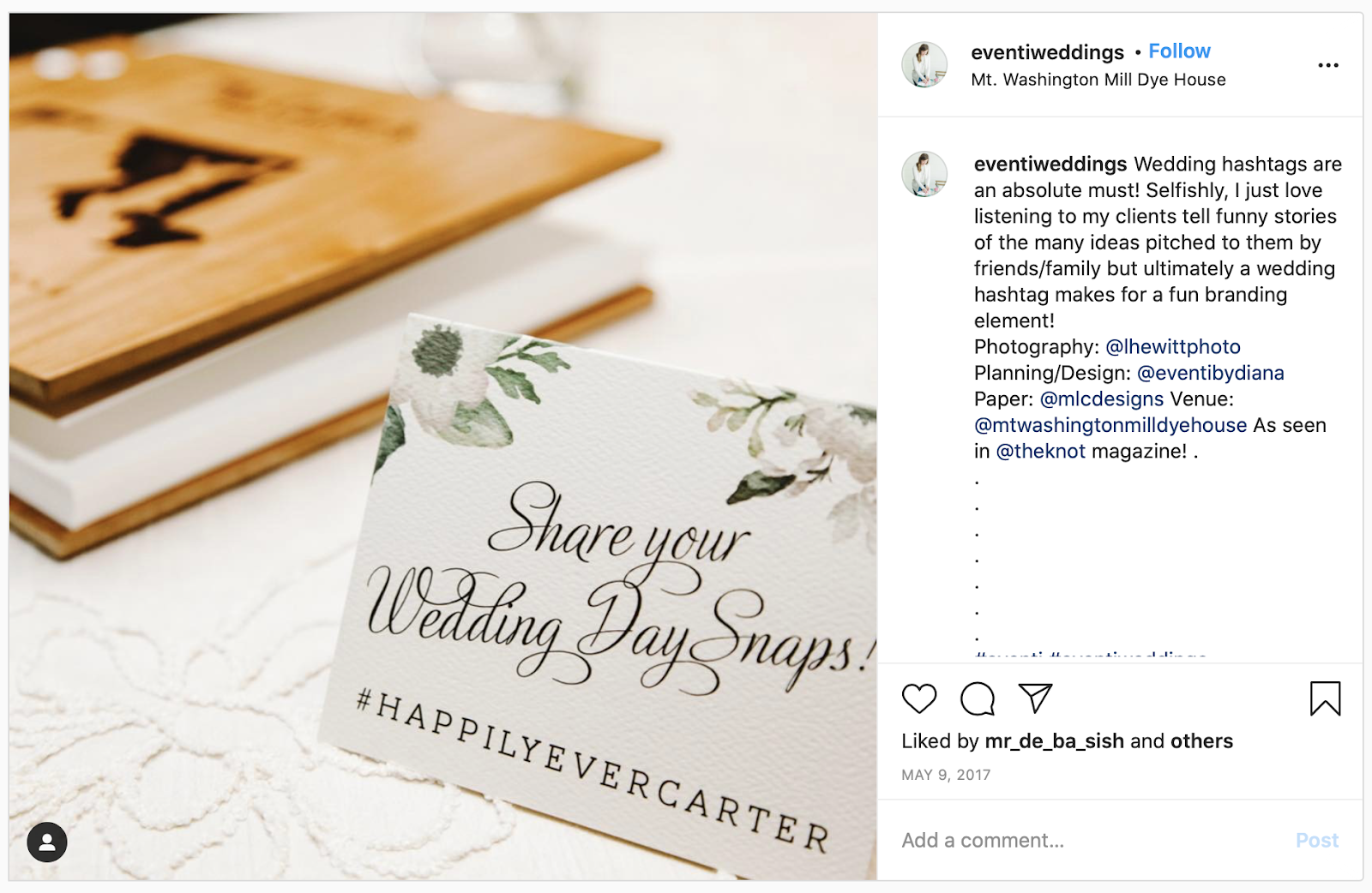 using your wedding hashtag on decorations