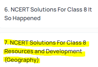 NCERT Solutions for Class 8 Geography, NCERT Solutions for Class 8 Resources and Development