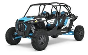 Sky blue Polaris RZR XP 4 Turbo S - ultimate off-road machine for adventurous sports enthusiasts