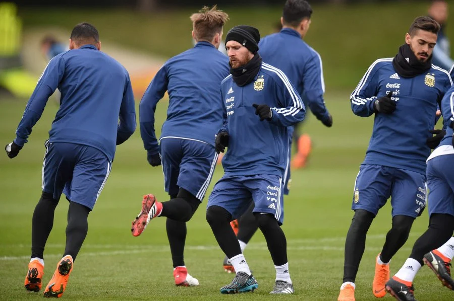 Argentina training for the World Cup