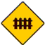 Warning sign - Level crossing ahead,
guarded by gates or
lifting barrier