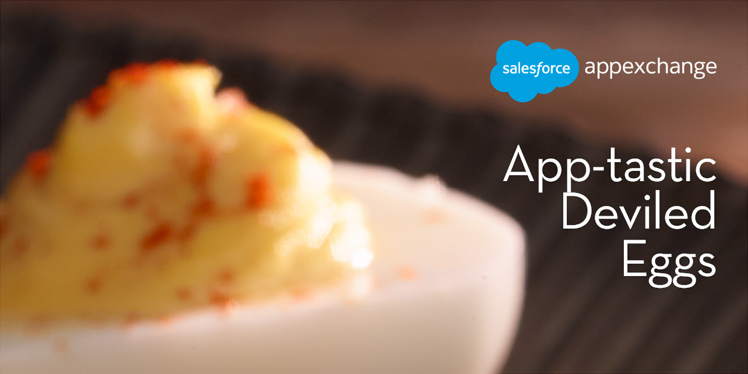A soft-focus photo of Trailblazer recipe App-Tastic Deviled Eggs.