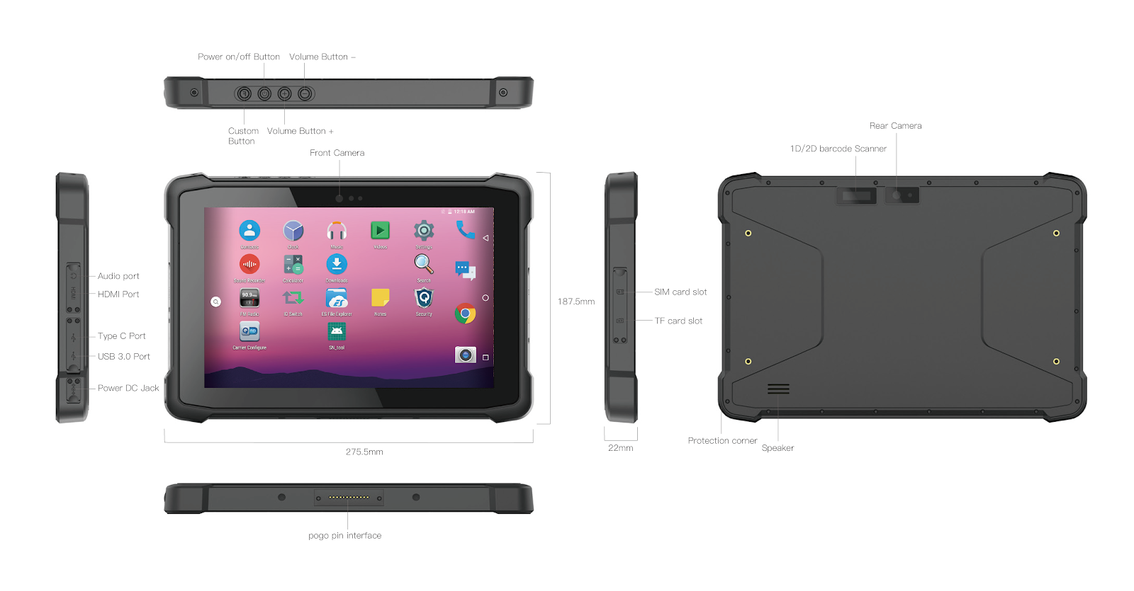 10 inch GMS Android rugged tablets, high performance Military tablets with NFC-Rugged tablet