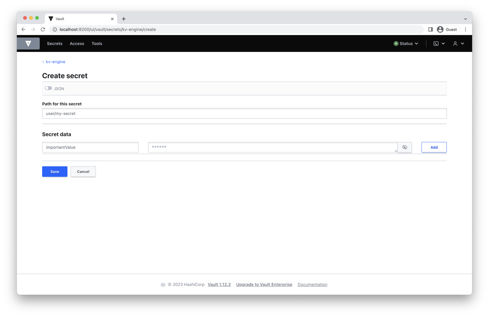 creating-a-secret-in-hashicorp-vault