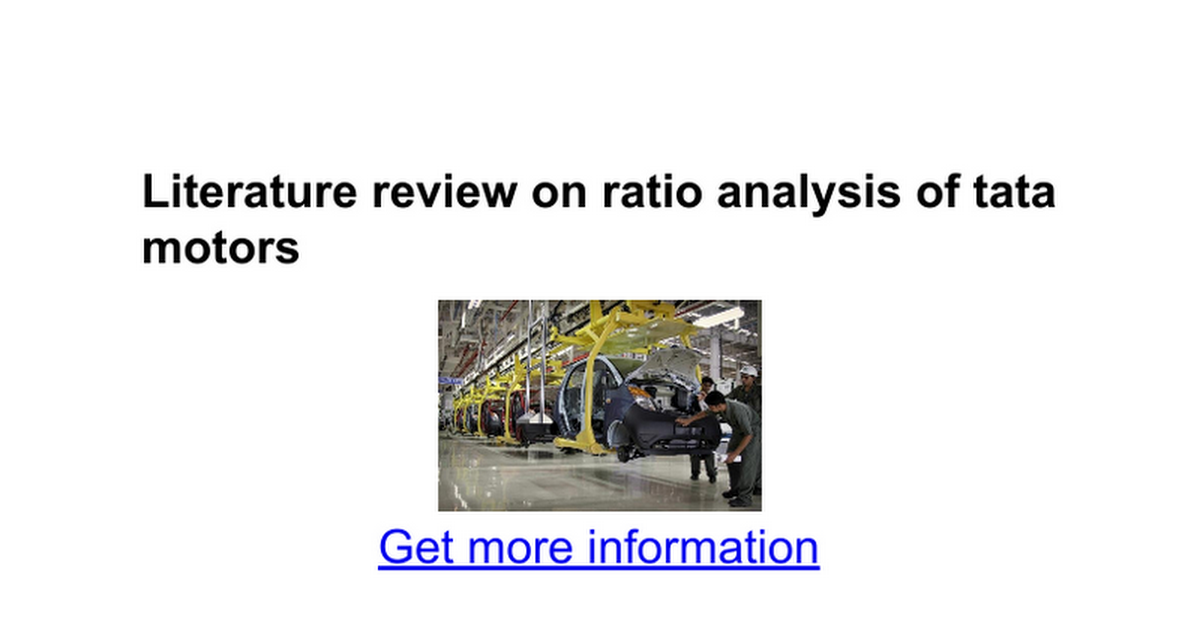 literature review on ratio analysis of tata motors