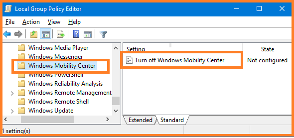 How to Disable the Mobility Center